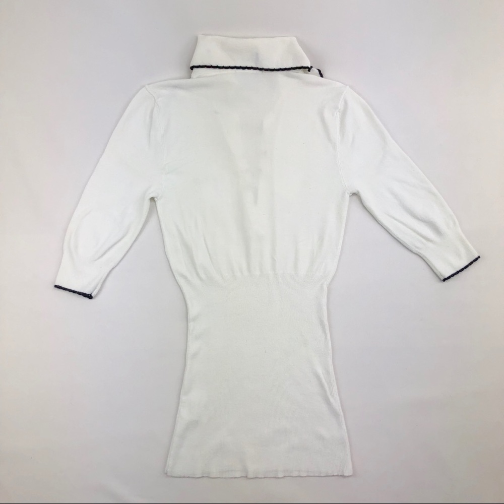 Bebe Logo Fitted Knit Polo Shirt - Picture 2 of 8